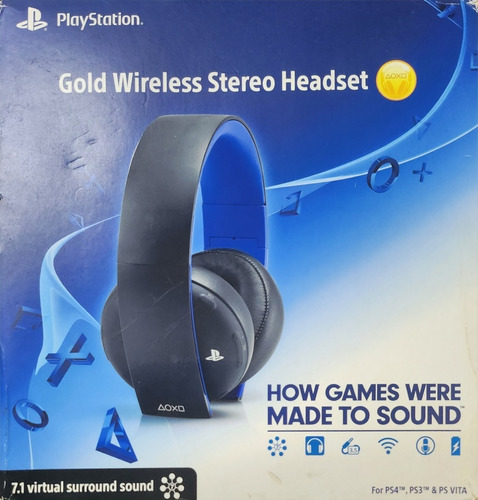 Playstation Gold Ouro Wireless Headset 7.1 Surround - Ps4