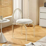 Silla Moderna Transparente Para Maquillaje Y Comedor, Blanca