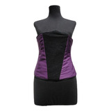 Underbust Corset Gotico Victoriano Violeta Con Encaje De 15