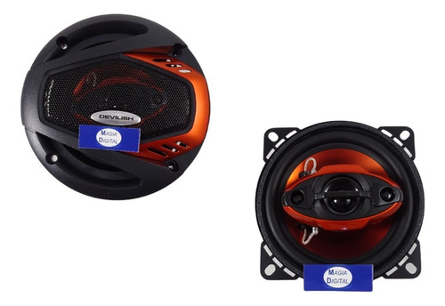 Bocinas 4pulgadas Devilish Dhr-400 80w 4vias Full Range Color Naranja