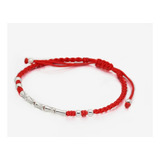 Pulsera Fina Hilo Rojo Plata Delicada Lindo  Regalo 