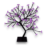 Arbol Navideño Luces Led Violetas Bonsai 45cm