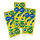 Adesivo Decorativo Brasil Copa 2022 - 30 Unidade - Festcolor