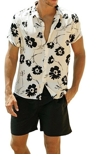 Camisa Hawaiana Con Estampado Floral Para Hombres [u]