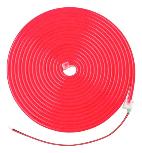 Tira Manguera Luces Neon Led Flexible Color Rojo Fijo 5mts 