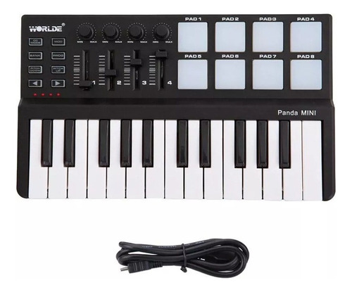 Controlador Midi Y Teclado Worlde Portable Usb Midi