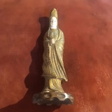 Estatuilla Oriental Figura De Bronce Y Marf Antiguo Tallada