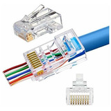 Cable Ethernet Vinet 26awg Cat5e Extremos Blindaje -azul