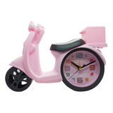 Reloj Despertador Moto Decoración Rosa 