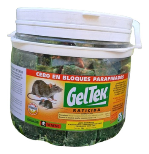 Raticida Veneno Rata Ratas Cebo Parafínico Geltek 1kg