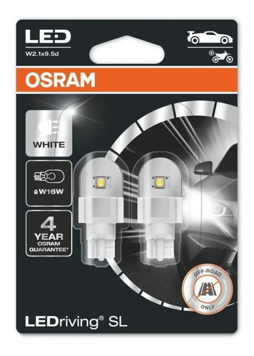 Kit X2 Lamparas Led Osram W16w 921 6000k Premium Egs