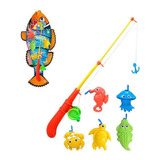 Brinquedo Infantil Kit Pescaria Com 8 Peixinhos E 1 Anzol