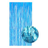 Cortinas Metalizada Flecos Color Azul 1x2m Boda Cumpleaños 