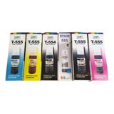 Pack 5 Tintas Compatibles + Epson Gris T554 555  L8160 L8180