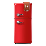 Ootday Mini Refrigerador Retro De 2 Puertas Con Congelador, 