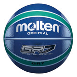 Balón De Basquetbol Molten Bgr7-oi Giugiaro No.7 Hule Color Azul/verde