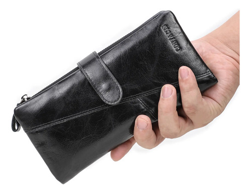 Cartera Larga Caballero Cuero Hombre Wallet Para Celular