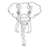 Elefante De Madera Minimalista Corte Láser  De 105x85cm