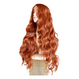 Front Lace Ruiva Acobreada Longa Ondulada Baby Hair 