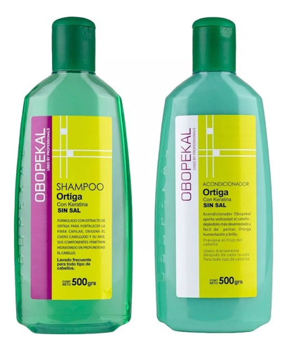Shampoo + Acondicionar De Ortiga Obopekal 500ml