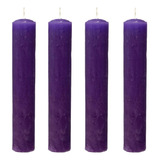 Pack De Velones/velas/cirio De 1/4 C/4 Piezas Morado