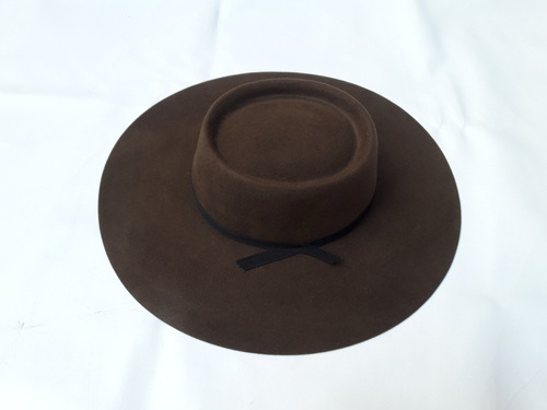 Sombrero Paño Marrón Ala 10cm