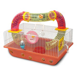 Gaiola Hamster Habitat Completo C/ Tubos Comedouro Bebedouro