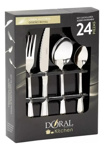 Cubiertos Cuchilleria Servicio Set 24 Pcs Doral