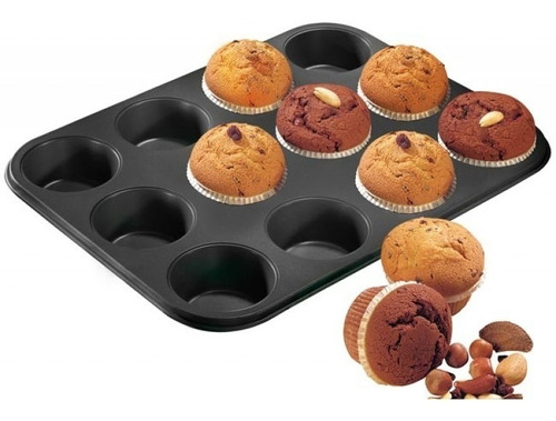 Pack X10 Moldes Teflon X12 Muffins Alta Calidad Mayor Horno