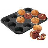 Pack X10 Moldes Teflon X12 Muffins Alta Calidad Mayor Horno