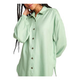 Camisa Feminina Manga Longa Hf6y Hering - Pistache