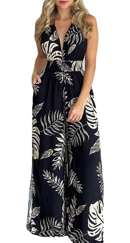 Mono Floral Elegante De Moda Para Mujer, Casual De Vacaci [u