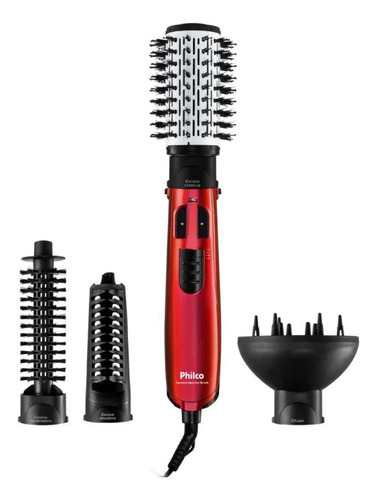 Escova Modeladora Rotativa Philco Spin Íon Brush 4 Em 1 