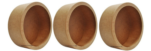 Trio De Nicho Redondo Simples 30x10 Mdf Cru