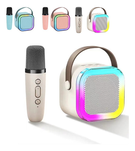 Caixinha De Som Karaokê Led S/ Fio Adulto Portátil Bluetooth