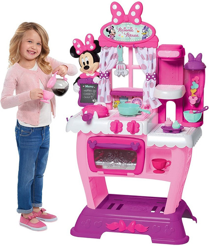 Cocina Niña Minnie Mouse Luces Y Sonidos + 20 Accesorios Color Rosado