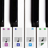 Adhesivos De Piano En Color Para Las Teclas W Notas Impresas