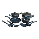 Juego Batería Cocina 11pzas Aluminio Olla Sarten Gris