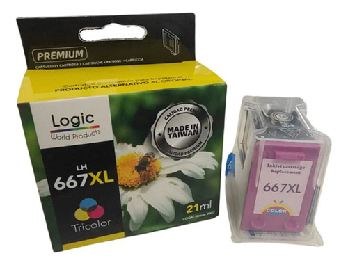 Cartucho 667xl 21ml Color Para Hp Deskjet Ia Plus 6476