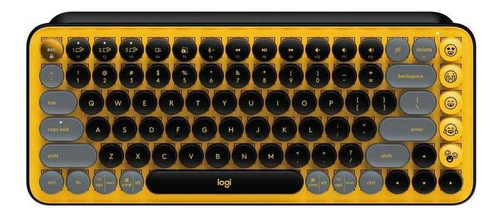 Teclado Inalámbrico Logitech Pop Keys Mecánico Emojis Yellow