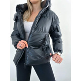 Puffer Eco Cuero Frizado Con Piel Por Dentro