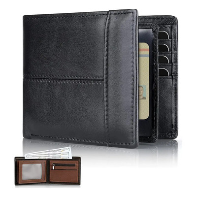 Carteras Para Caballero, Billetera Hombre De Piel, Tarjeteros Monedero Con Rfid Bloquea Y Ventana De Identificación | MercadoLibre