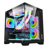 Gabinete Gamer Liketec Dasha Black Aquário Cubo Design