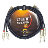 Cable Y De 2 Plug 6.3mm Mono A 2 Plu Rca Macho Ap-403pr-3m
