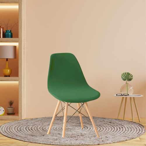 10 Capa De Cadeira Charles Eiffel Nordic Eames Luxo De Malha Cor Verde-escuro Desenho Do Tecido Liso