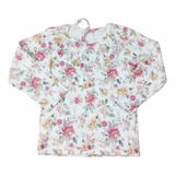 Remera  Estrella Blanca Con Flores - Talles 12m