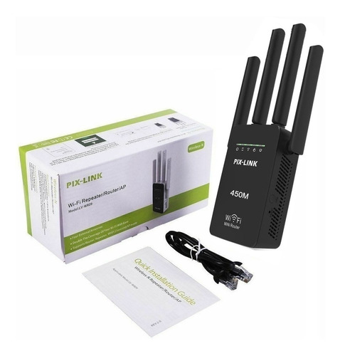 Repetidor Amplificador Señal Wifi 4antenas Rompemuros Pixlin