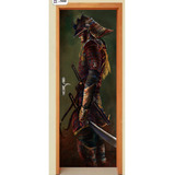 Adesivo Porta Parede Guerreiro Samurai Classico Oriental New