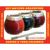 Set Matero!mate Calabaza Natural Argentino Porito +bombilla+