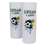 10 Copos Long Drink Personalizados Aniversario Futebol